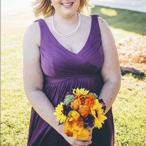 David’s Bridal Sz16 Plum Bridesmaid Dress #15933